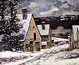 Gustave Courbet Village at winter painting